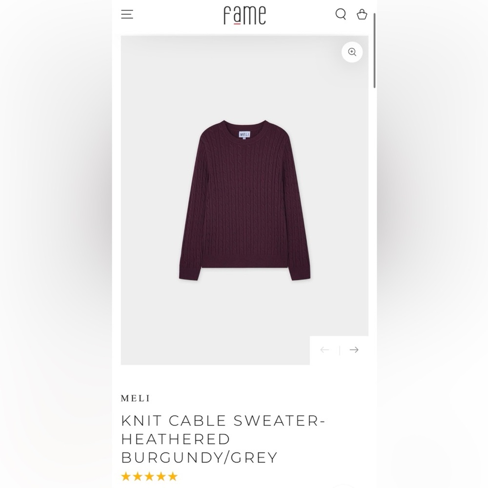 Women's Cable Knit Sweater - Burgundy